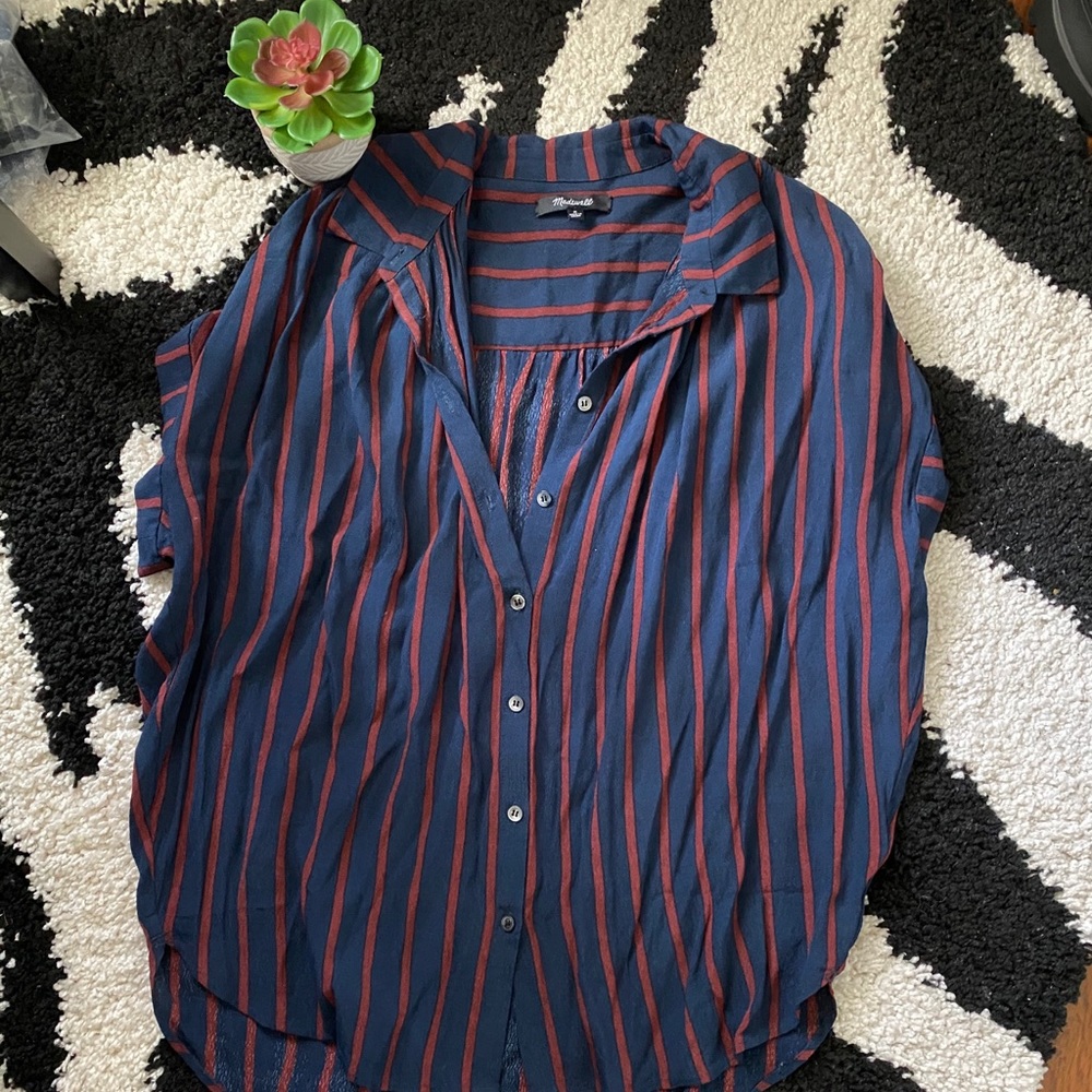 Madewell Blue/Red Central Top Sz M